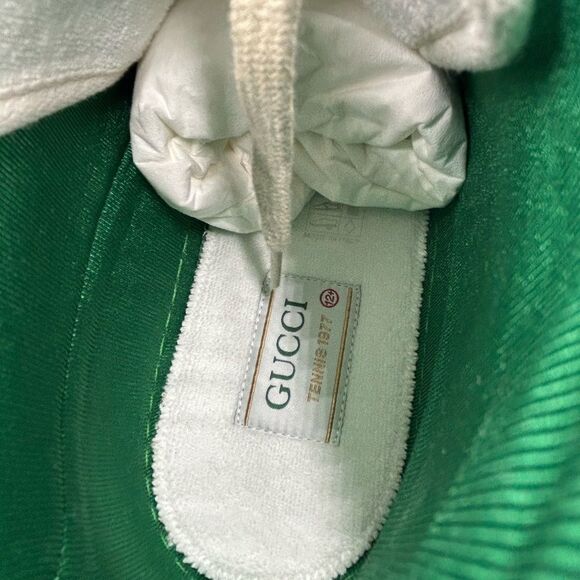 Men's Gucci tennis 1977 high top sneakers size 12.5 made in Italy - Picture 8 of 10